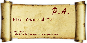 Plel Anasztáz névjegykártya